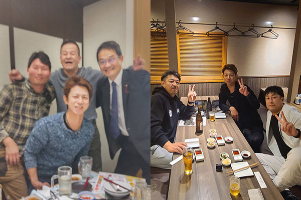 親しい⽅々と⾷事